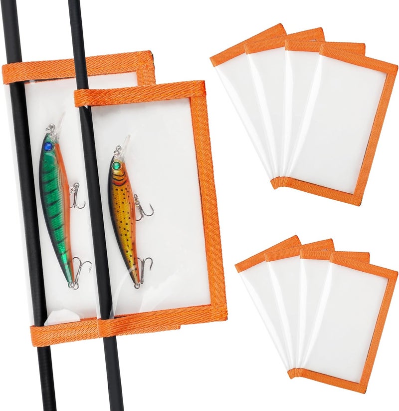JOGFFDE Fishing Lure Wraps,4 Packs Lure Covers Durable Clear PVC Fishing Hook Covers Keeps Fishing Safe Easily See Lures Fishing Hook Bait Storage Covers Fishing Gear - Image 1